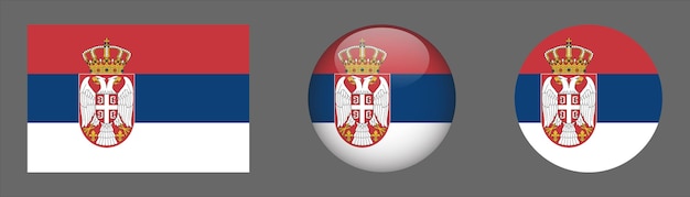Serbia Flag Set Collection Vector