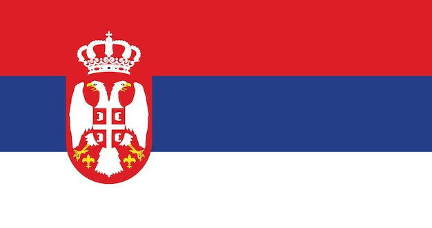 Vettore bandiera della serbia nel vettore