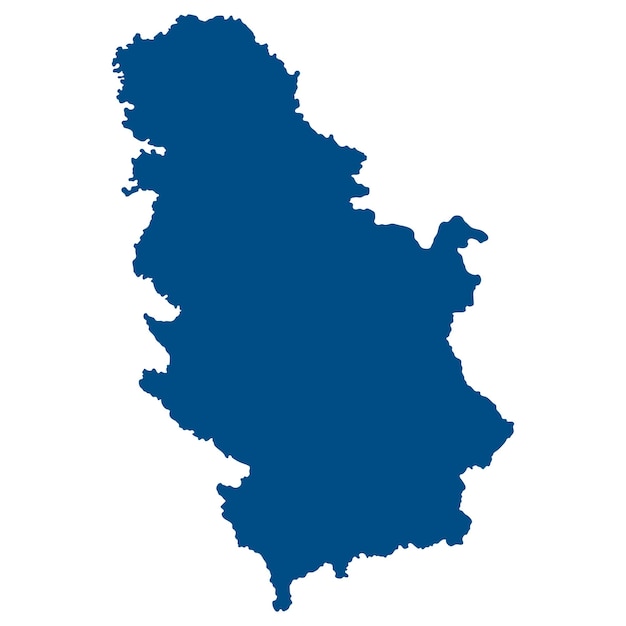 Mappa della serbia in colore blu