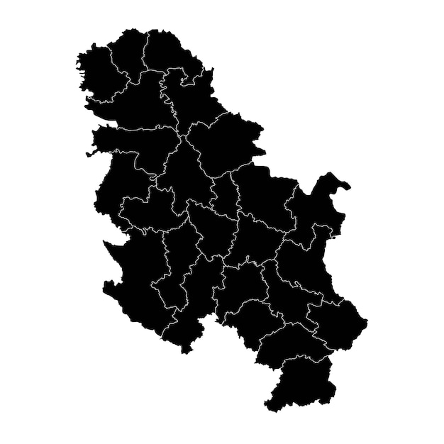 Serbia map with administrative districts without Kosovo Vector illustration