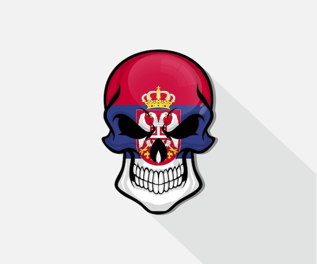Vector serbia skull pride flag icon