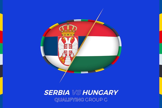 Icona serbia vs ungheria per il girone g di qualificazione ai tornei europei di calcio