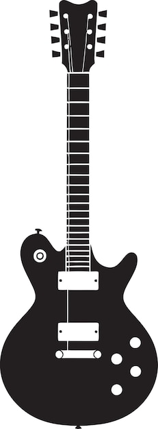 Serenade style gitaar logo vector illustratie melodische muse gitaar iconisch emblem