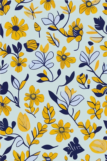 Serene Floral Harmony Seamless Yellow Cempaka Flowers