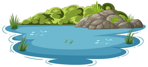 Serene Pond with Lush Greenery