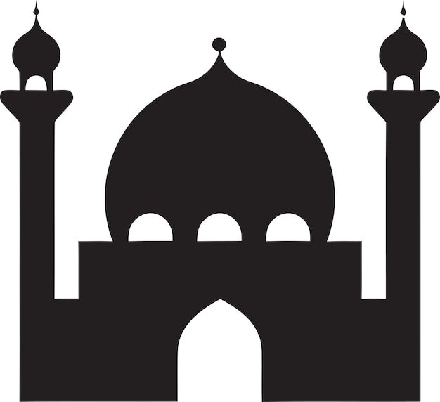 Serene Sanctuary Emblematic Mosque Icon Spiritual Spire Mosque Logo Vector