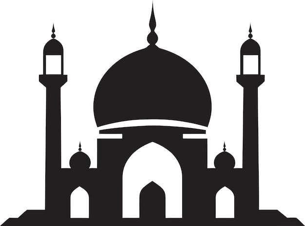 Serene Structure Emblematic Mosque Icon Spiritual Skyline Mosque Logo Vector