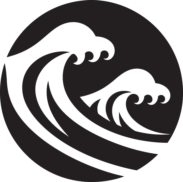 Serene Sway Minimalist Wave Iconic Emblem Dynamic Drift Water Wave Logo Vector