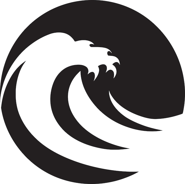 Serene Sway Minimalistisch Wave Emblem Design Dynamische Drift Water Wave Icon Vector