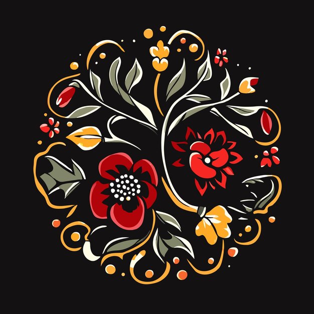 Vector serenity blossoms handdrawn florals surrounding purity