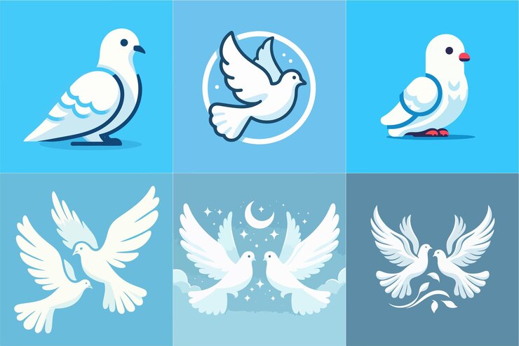 青い背景との言葉を持つ鳥のシリーズ