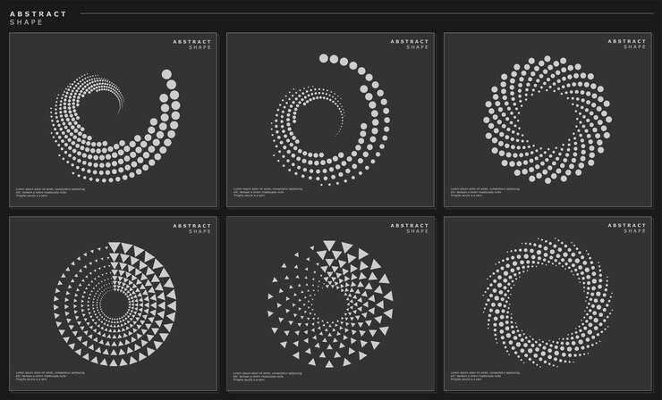 Vector a series of black and white geometric shapes with the words'art of tomorrow'on the bottom.