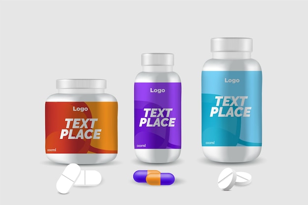 a series of bottles of different types of pills including one that says quot text quot