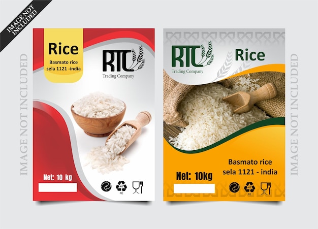 Vector a series of brochures with rice and rice in it flyer cover template for rice and food