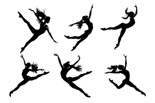 Vector a series of danceing silhouette vector