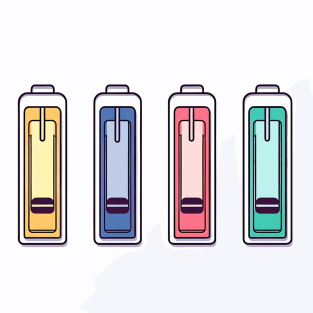 A series of different colored test tubes with different colors.