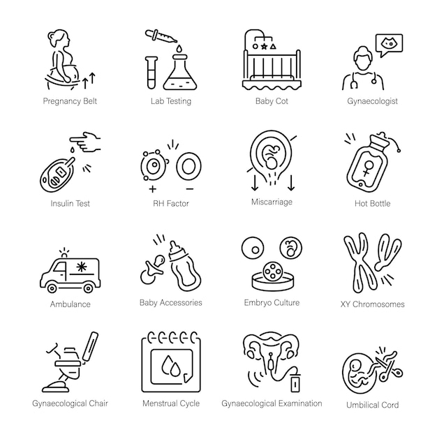 a series of different icons including a baby and a baby