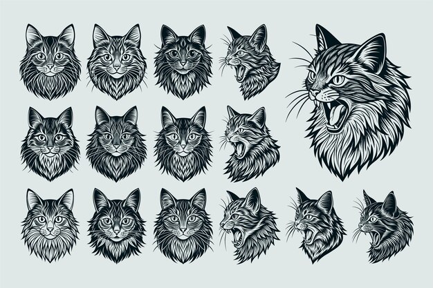 Una serie di disegni di gatti chiamati il gatto