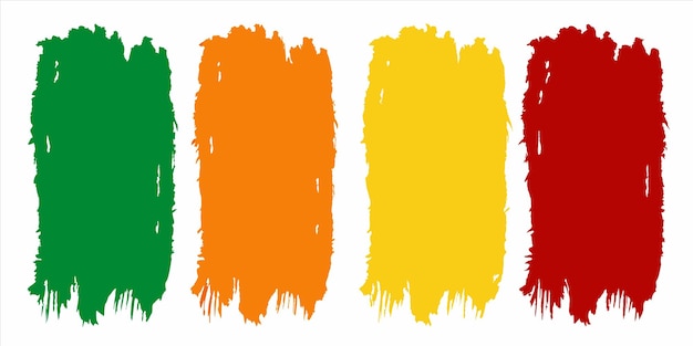 Vettore una serie di quattro colori con colori diversi e un giallo arancione verde e arancione