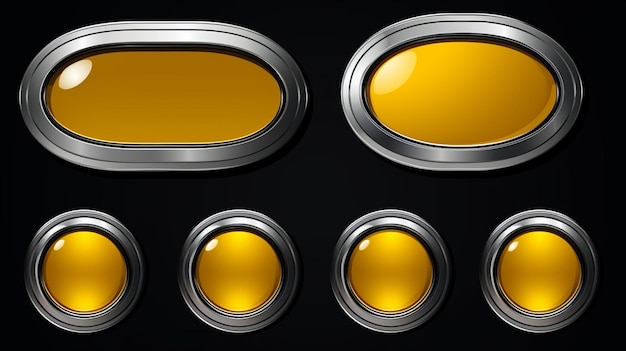 Vector a series of four different buttons with different colors and sizes