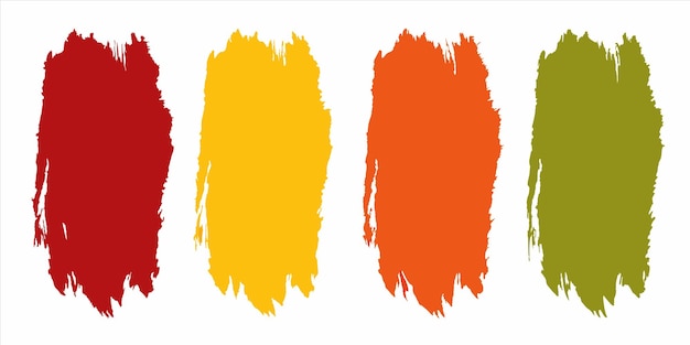 Vector a series of four different colors with a yellow and orange background