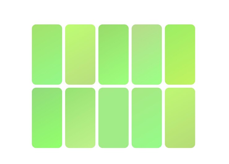 Vector a series of green squares with a green and orange border