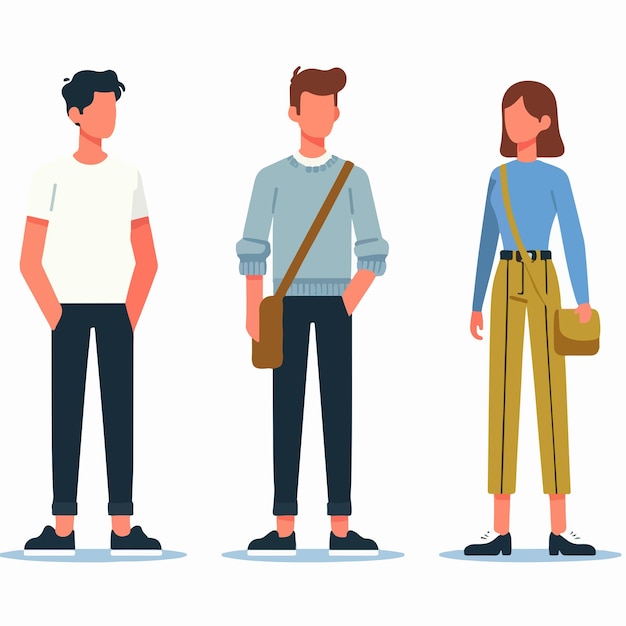 異なる服を着た人々の一連の画像