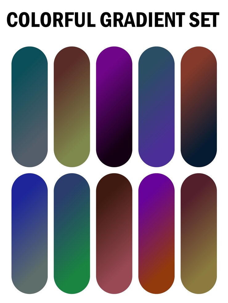 Vector a series of multicolored nails with different colors