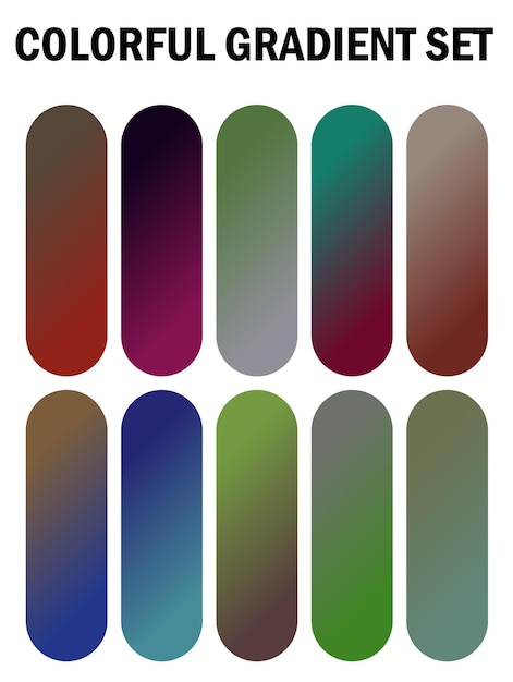 a series of multicolored nails with different colors