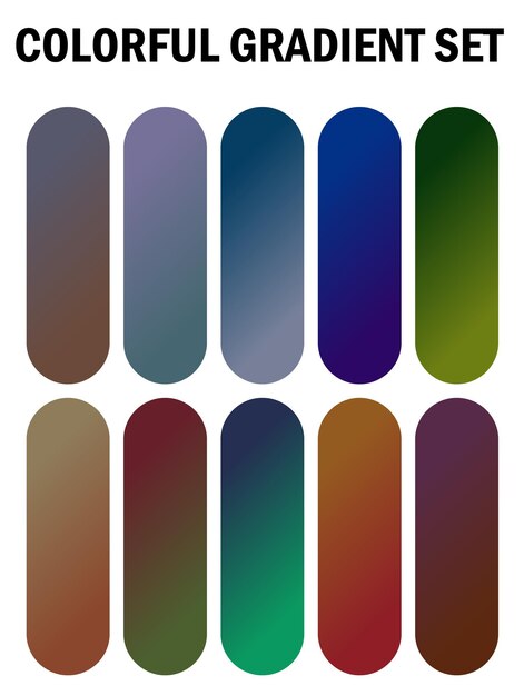 a series of multicolored nails with different colors