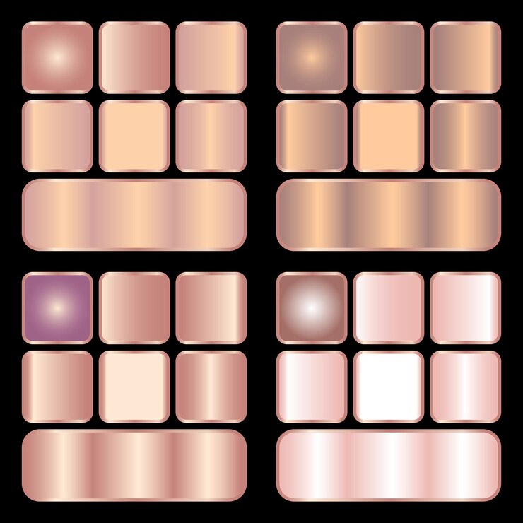 Vector a series of square squares with a black background with a pink and purple color
