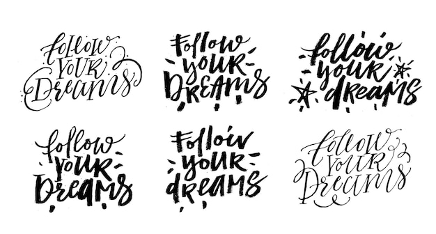 a series of typography and lettering on a white background