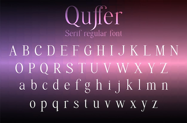 Serif font letters