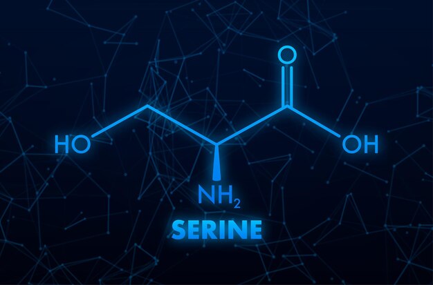 Vettore formula di serina molecola di amminoacido serina o lserina ser s