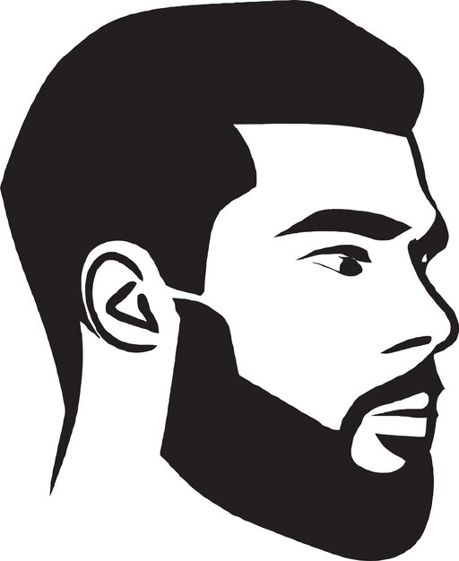 Vector serious bearded man icon