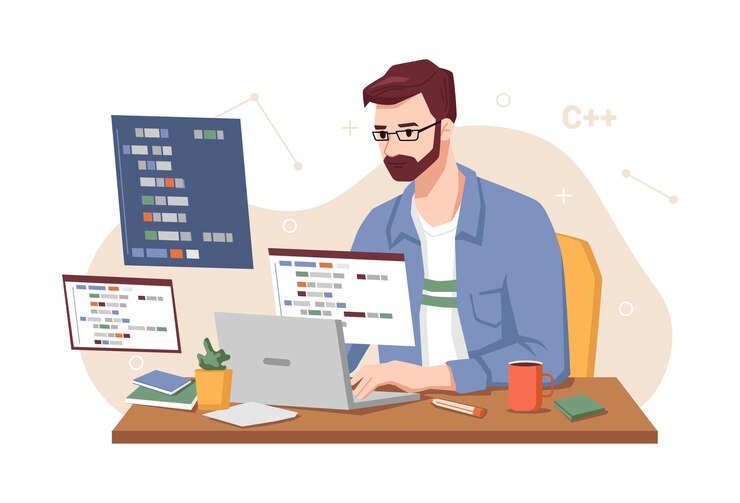 深刻な集中開発者プログラミングサイト