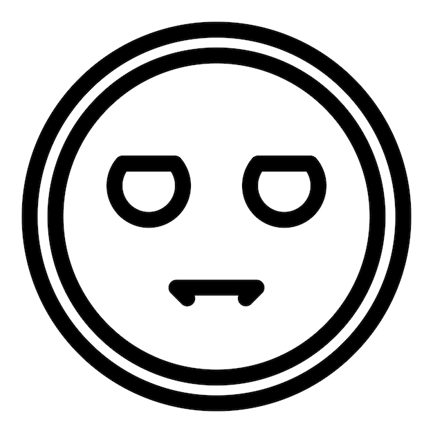 심각한 emoji 아이콘 개요 흰색 배경에 고립 된 웹 디자인을 위한 심각한 emoji 벡터 아이콘