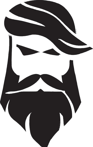 Serious Man Face Vector Logo Icon