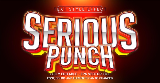 Serious Punch-tekststijleffect Bewerkbare grafische tekstsjabloon