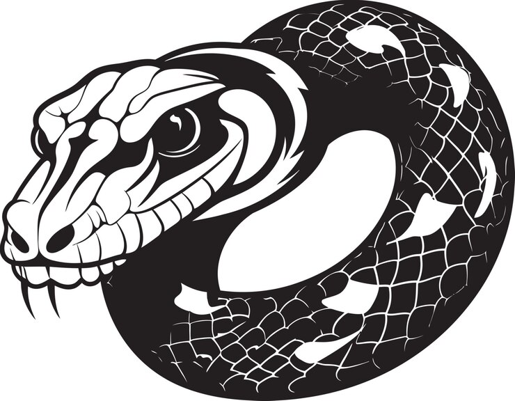 Vector serpents dance an intricate illustration of pythons fluid movements and hunting techniques
