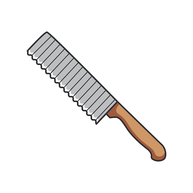 Serrated cutter icon in doodle style on a white background