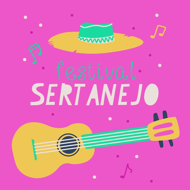 Vettore banner del festival musicale di sertanejo illustrazione vettoriale