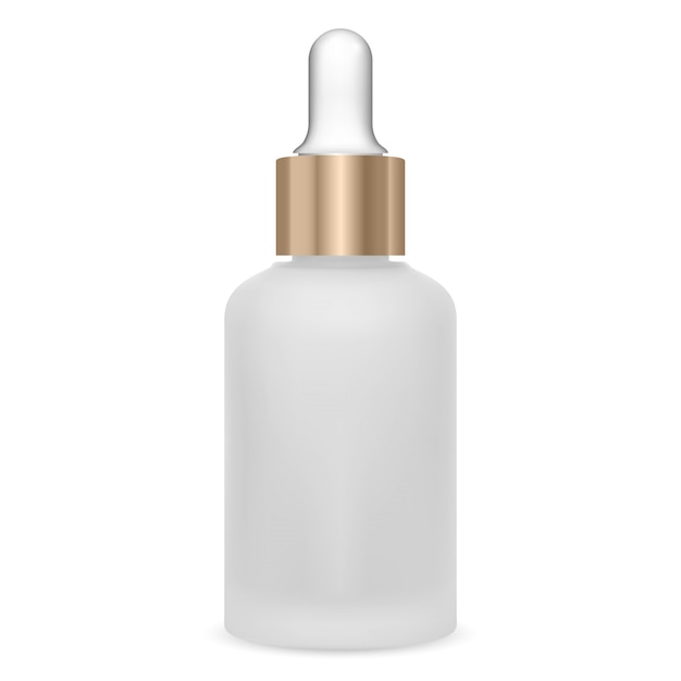 Serum dropper bottle. Cosmetic oil vial