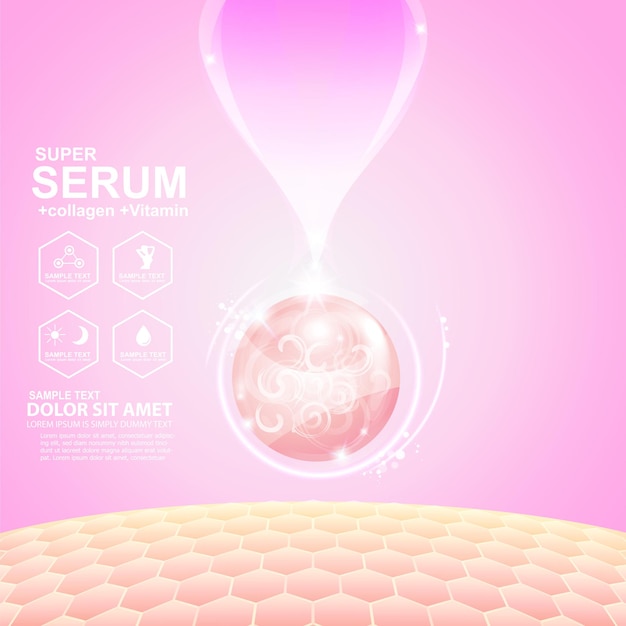 Serum of collageen pink ball drop en herstel de huidlaag