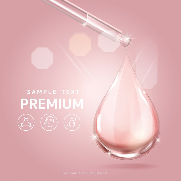 Vector serum pink drop for beauty and cosmetic concept