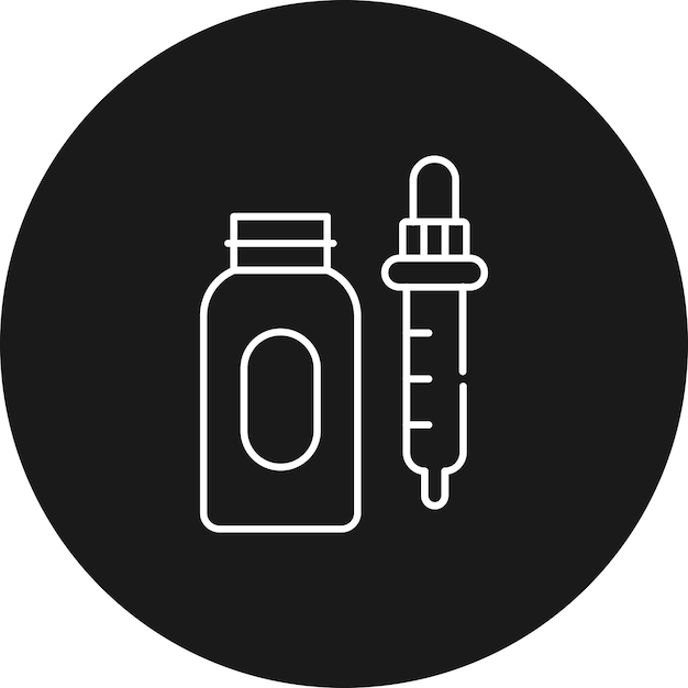 Iconica del vettore del siero può essere utilizzata per il set di icone della farmacia