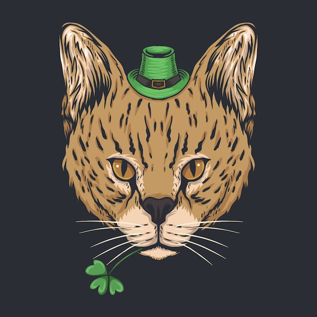 Serval kat voor st. patrick's day