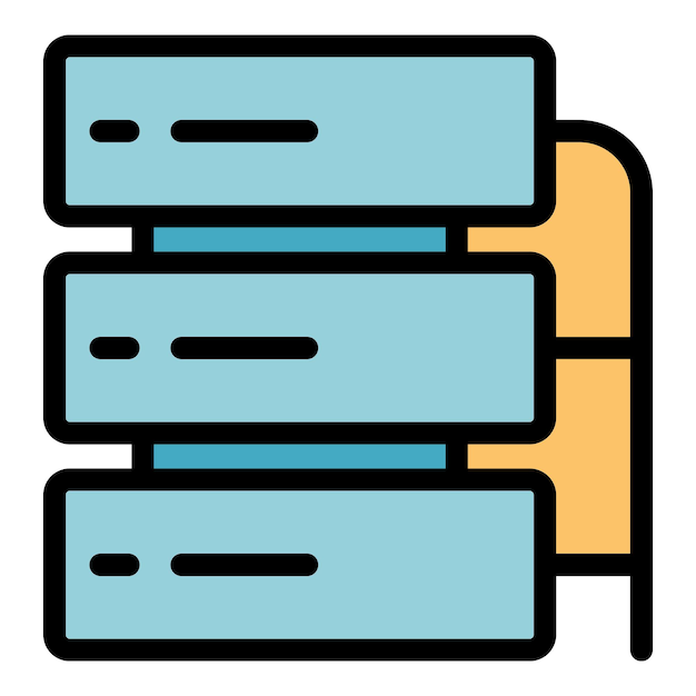 server cluster icon outline server cluster vector icon color flat isolated