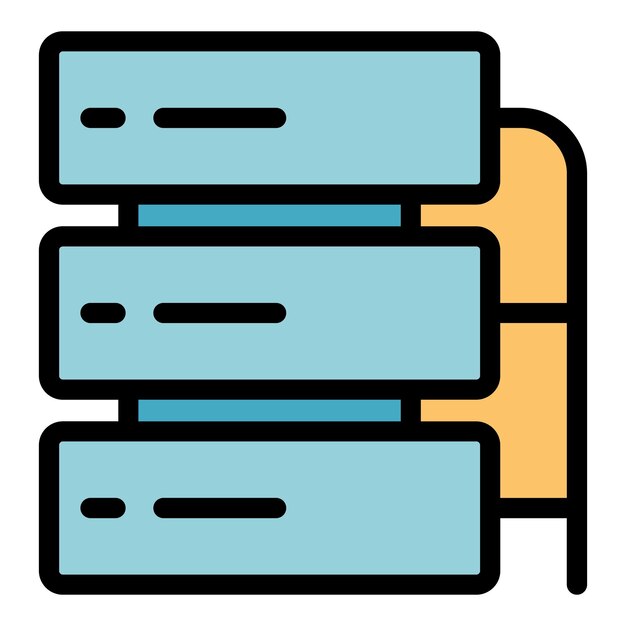 Server cluster icoon Outline server cluster vector icoon kleur vlak geïsoleerd