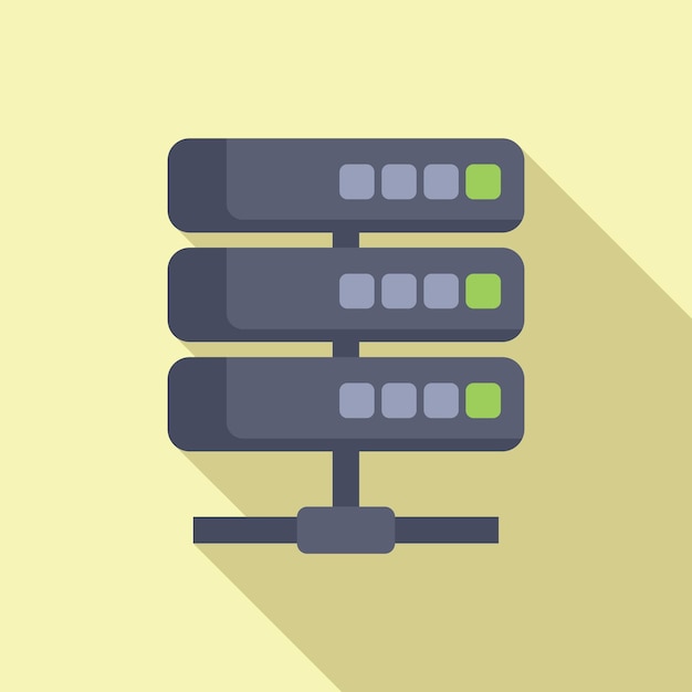 Server data support icon flat vector Disk storage